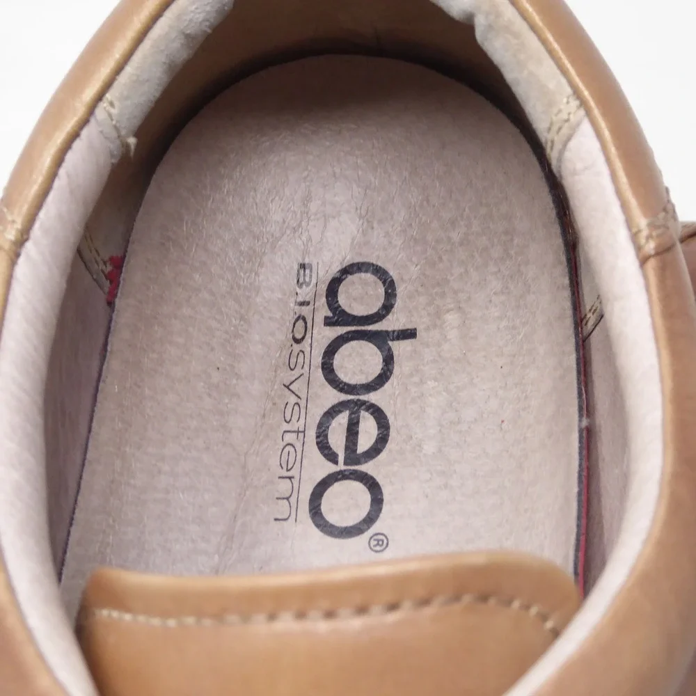 Abeo Mens Oscar Plain Toe Derby Shoes Brown Leather Lace Up Orthotic 13N
